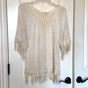Blushed Cream Lace Sheer Top